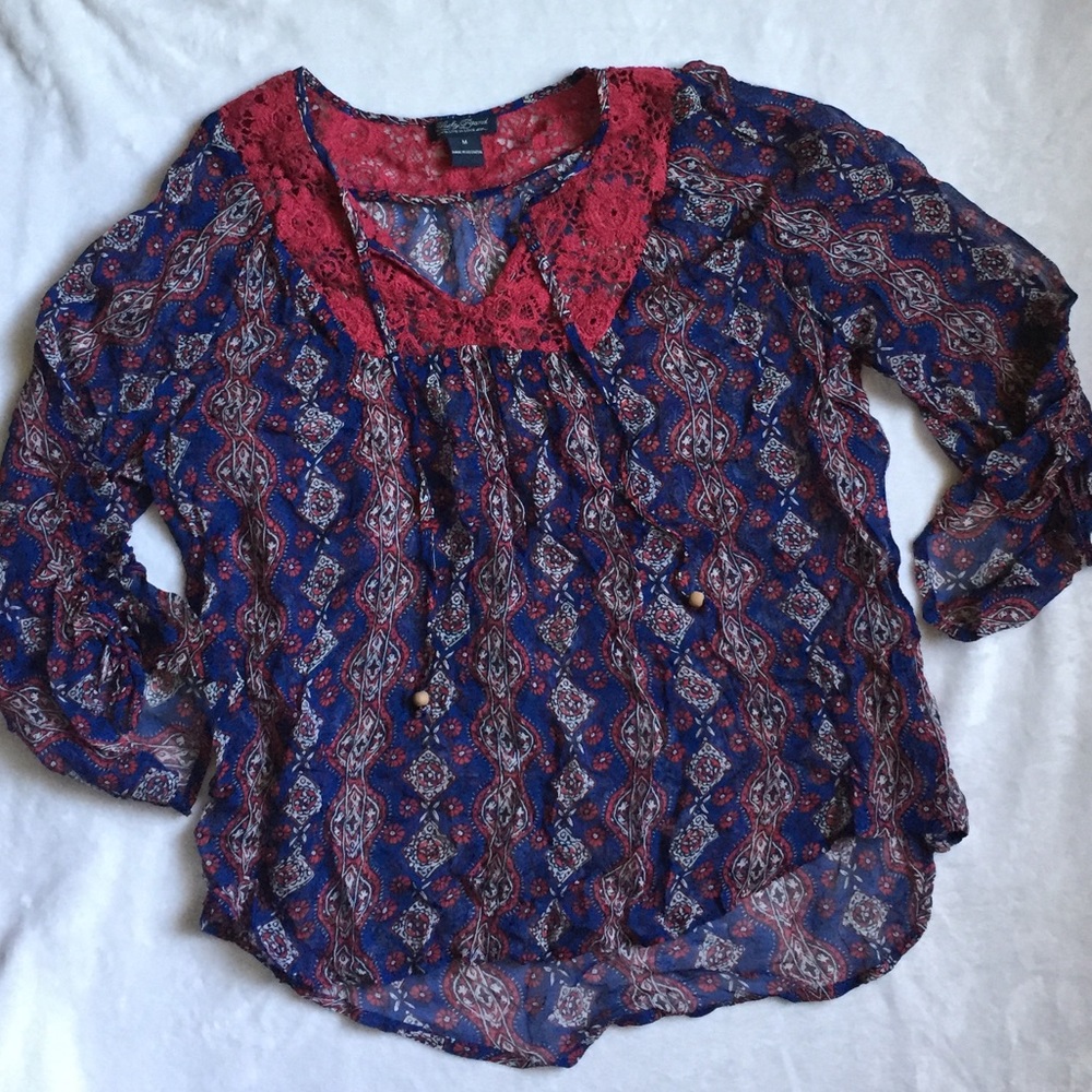🍀 Lucky Brand Boho Festival Shirt